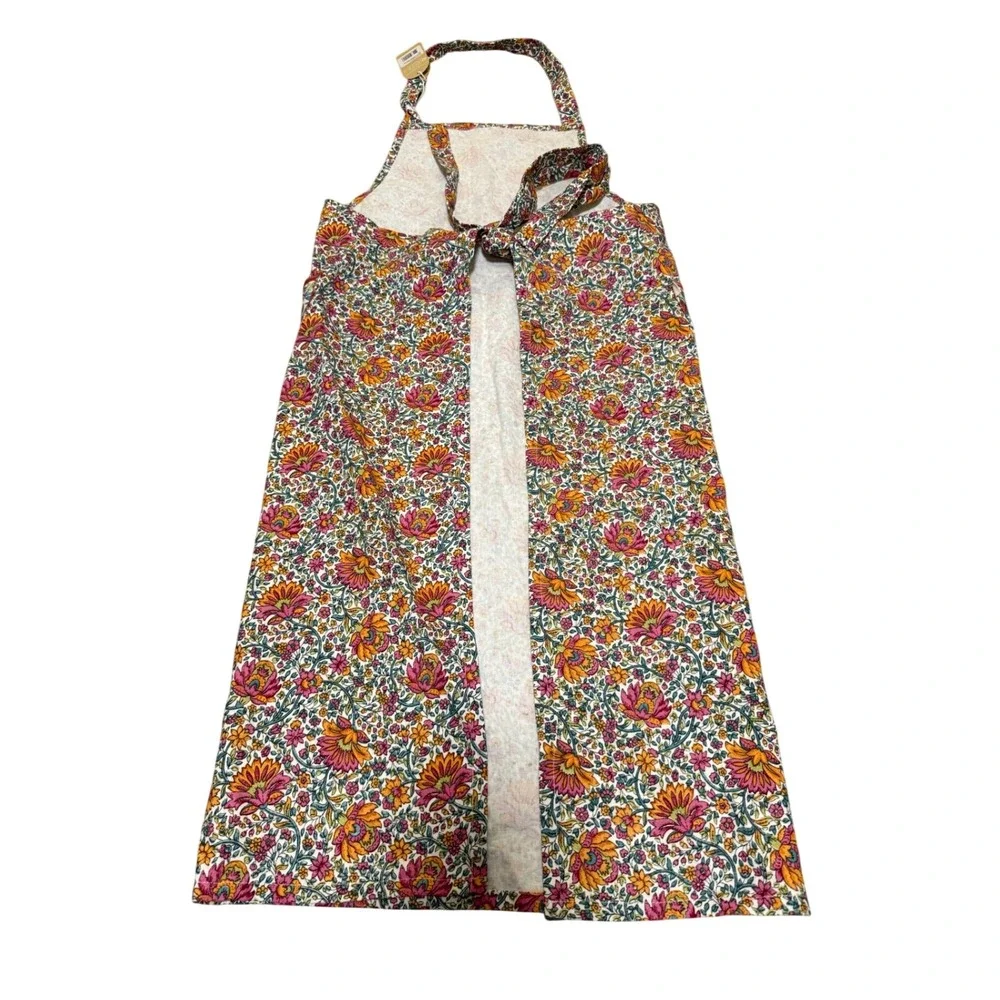 Louise Misha Mado Adult Apron Ivory Winter Garden Floral Organic Cotton NWT
